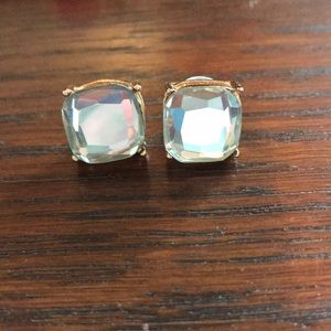 Brand new never worn clear square stud earrings